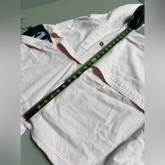 Woods&Woods pink and white striped men’s Oxford button down preppy - Picture 5 of 7